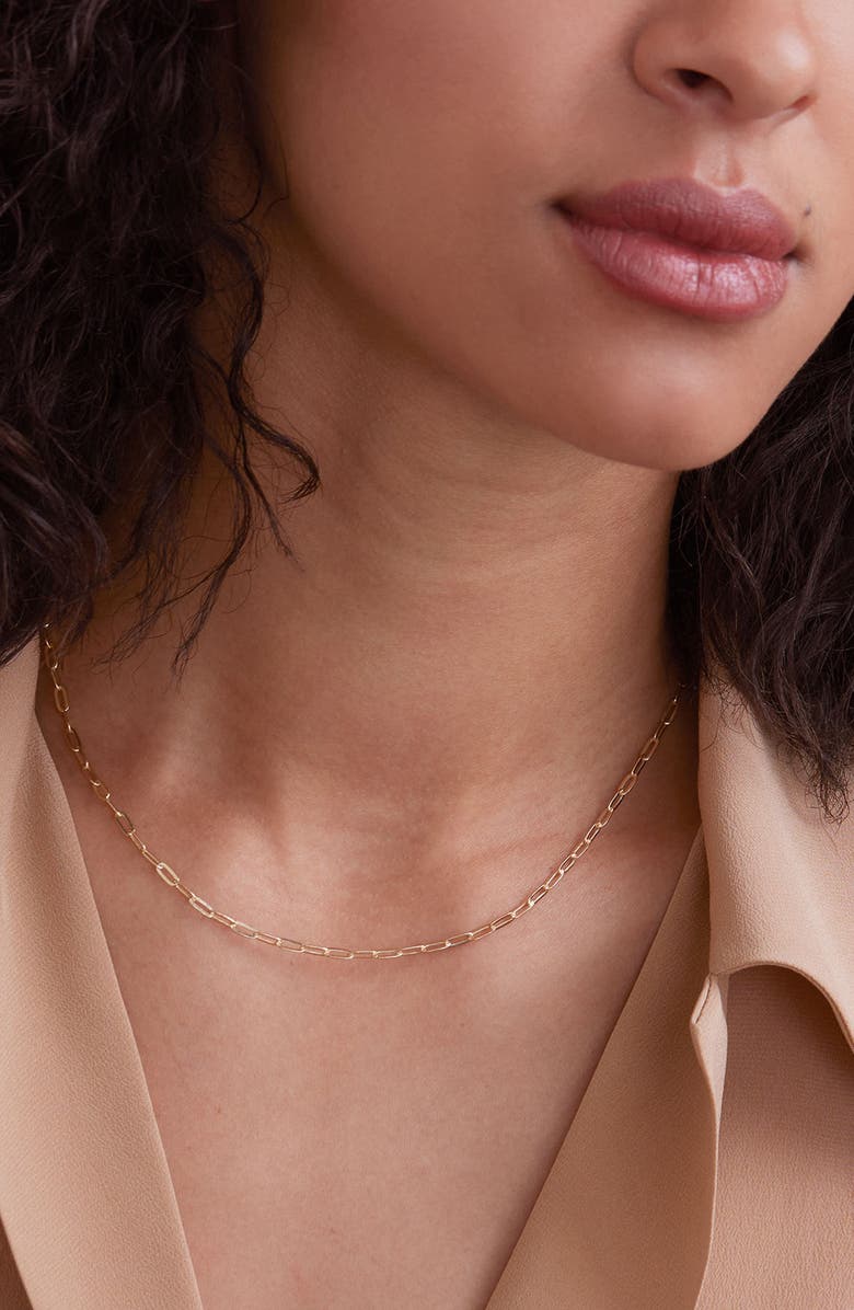 STERLING FOREVER FINE 14K Italian Gold Paperclip Chain Necklace, Alternate, color, 