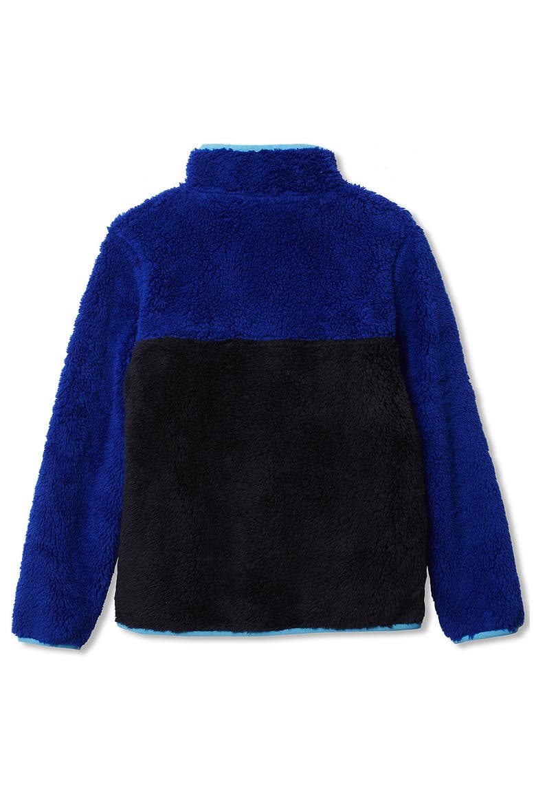 Kids Heritage Fleece Quarter Zip Pullover Top, Alternate, color, Bright Blue/Classic Navy