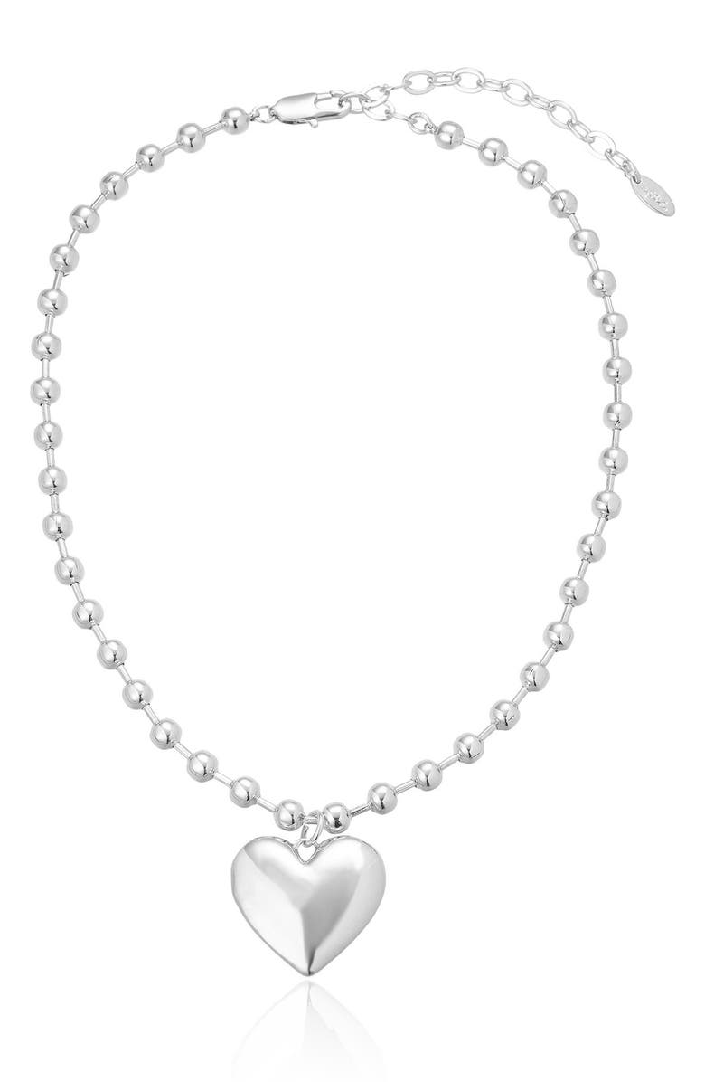 Ettika Chunky Heart Necklace, Alternate, color, Silver