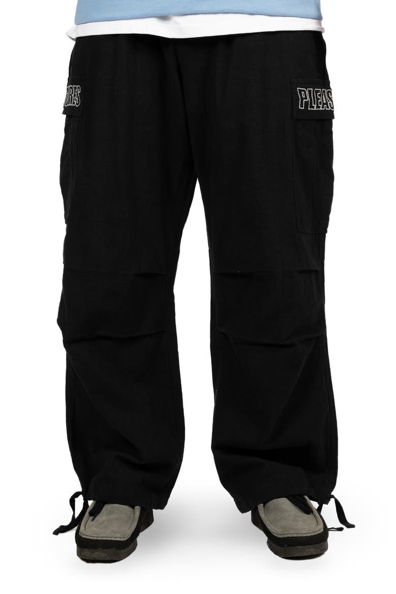 Visitor Wide Leg Cargo Pants, Main, color, BLACK