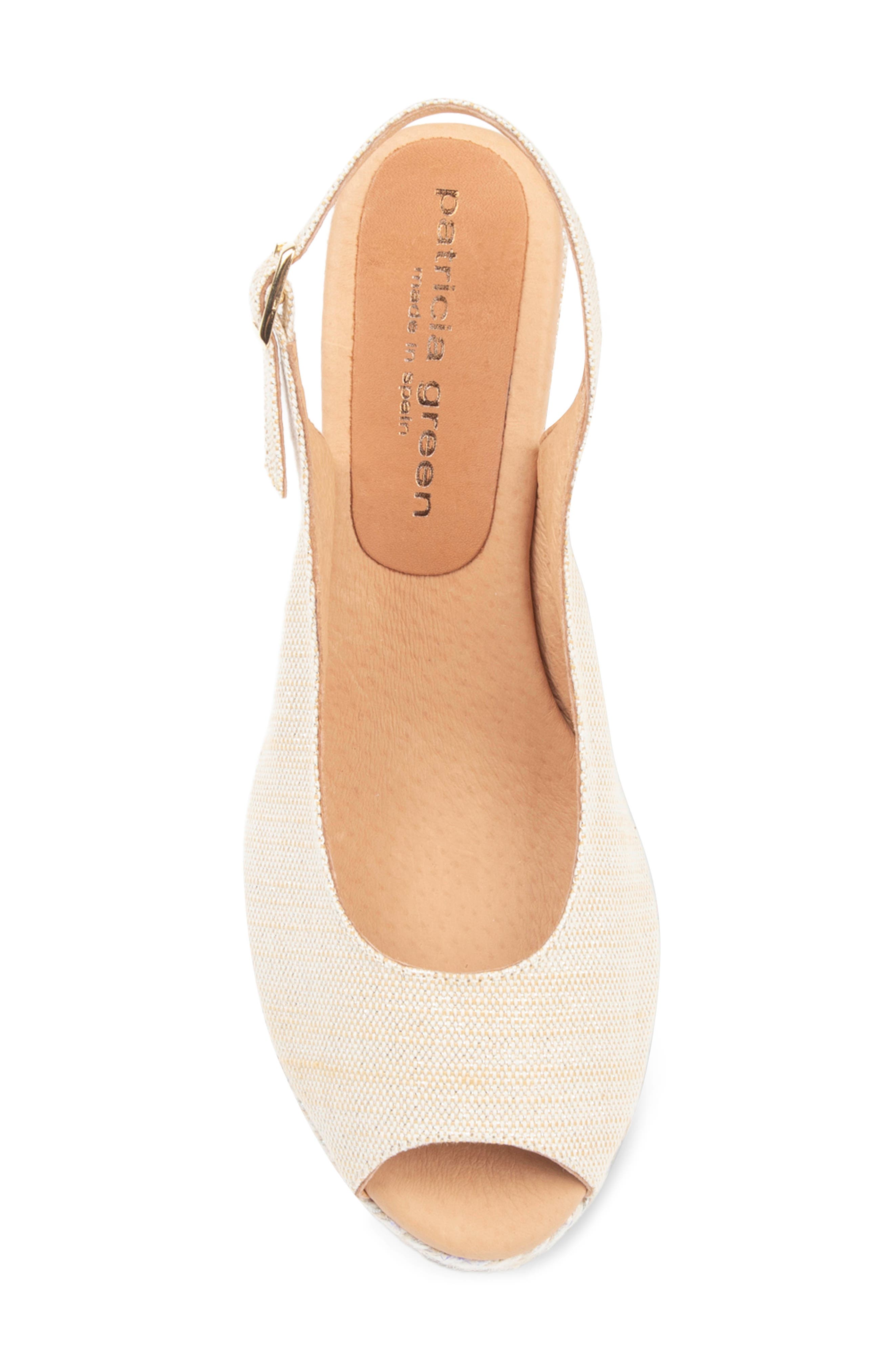 patricia green Piper Peep Toe Slingback Sandal, Alternate, color, Cream Natural Metallic