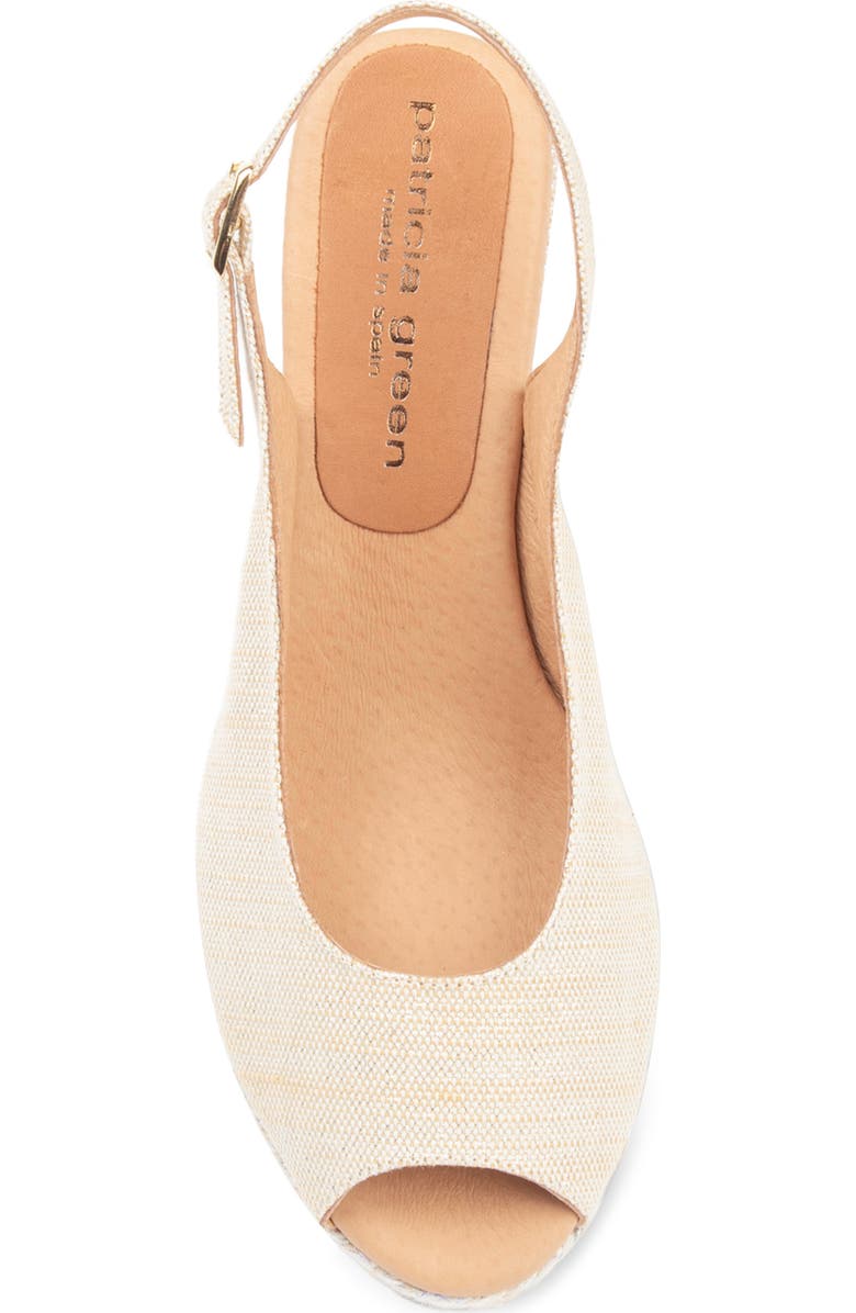 patricia green Piper Peep Toe Slingback Sandal, Alternate, color, Cream Natural Metallic