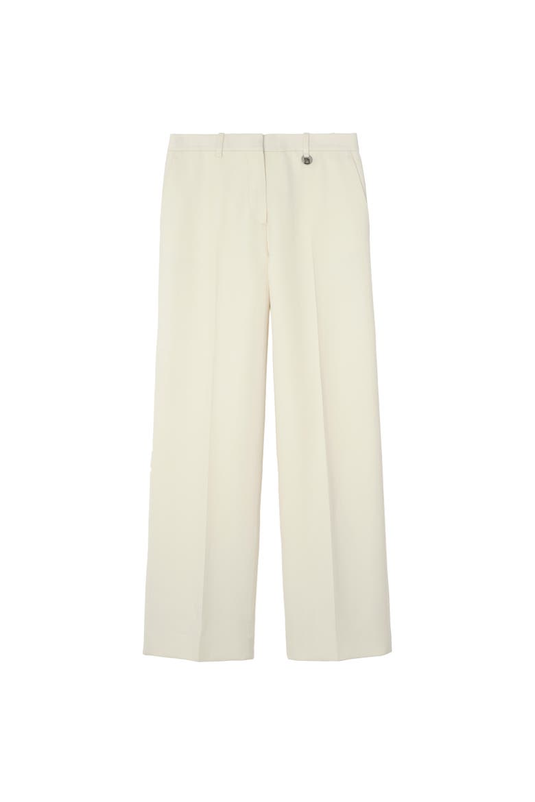 Pinstriped Wool Tailored Trousers, Alternate, color, Cotton white