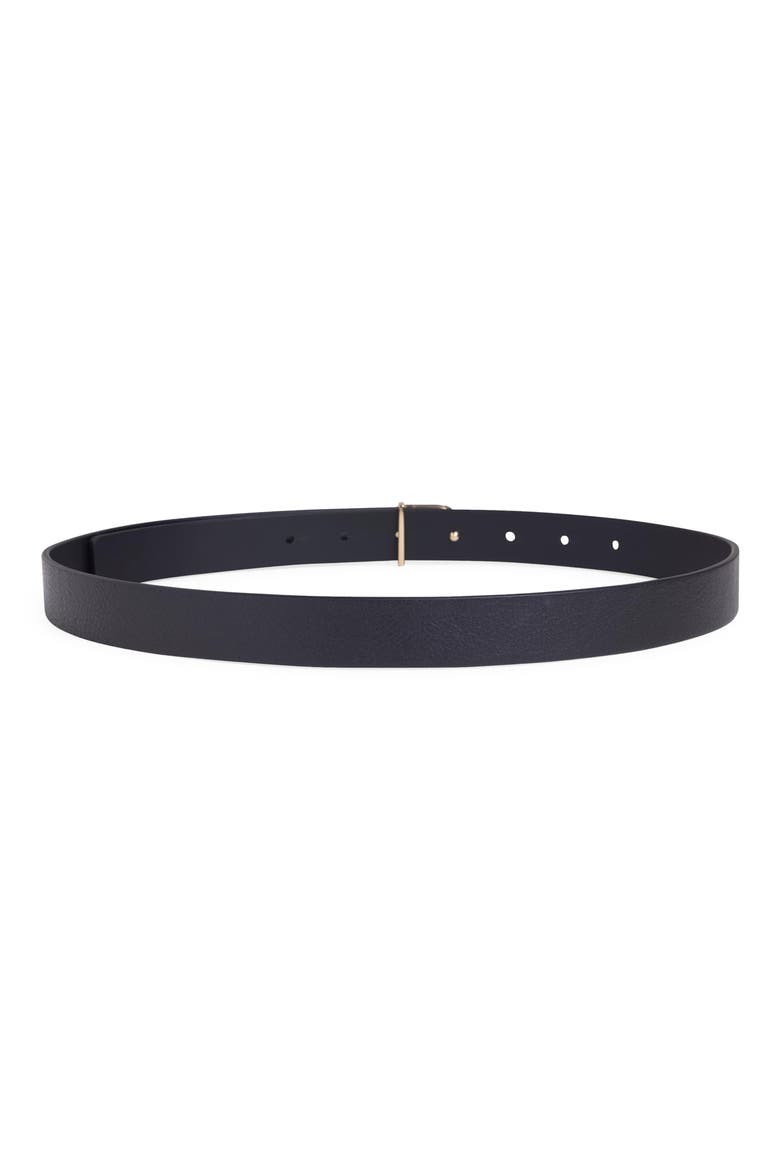 Say My Name Leather Skinny Belt, Alternate, color, BLACK/ANTIQUE BRASS