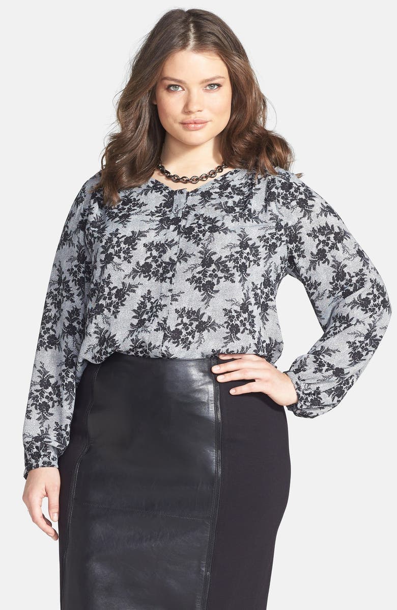 Vince Camuto 'Lace Bouquet' Scoop Neck Blouse, Main, color,