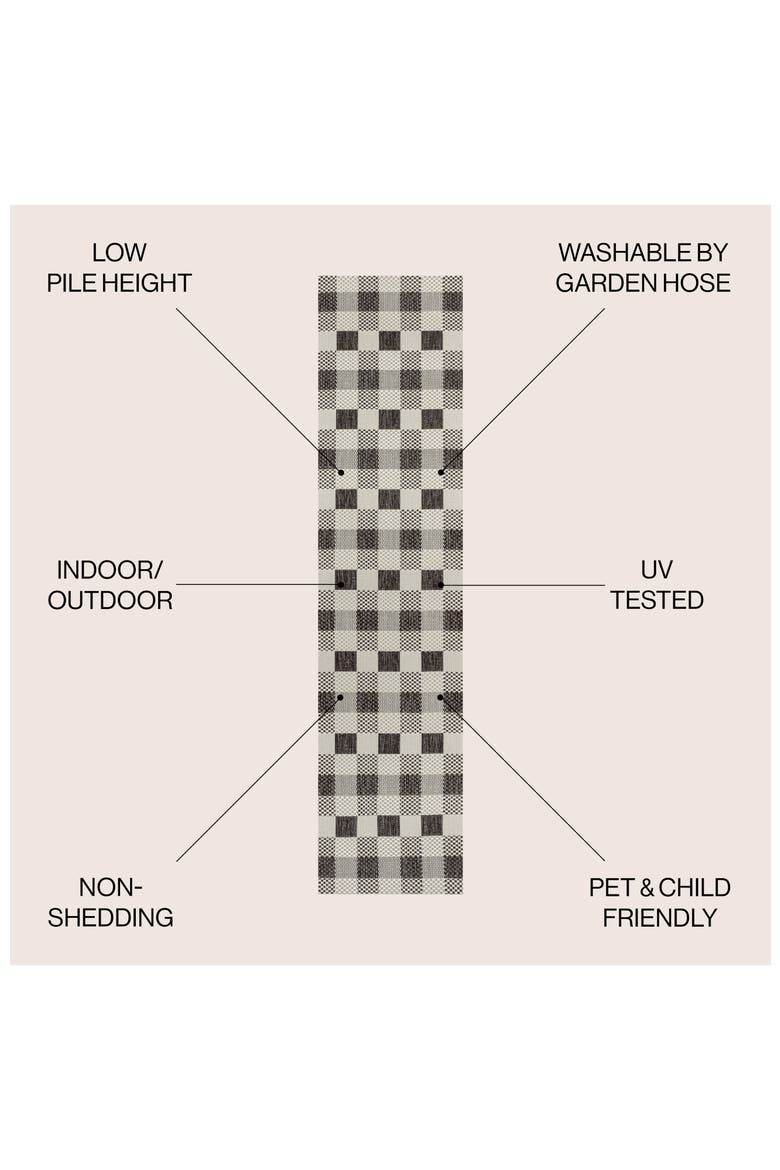 Darcy Traditional Geometric Bold Gingham Indoor/Outdoor Area Rug, Alternate, color, Black/Cream