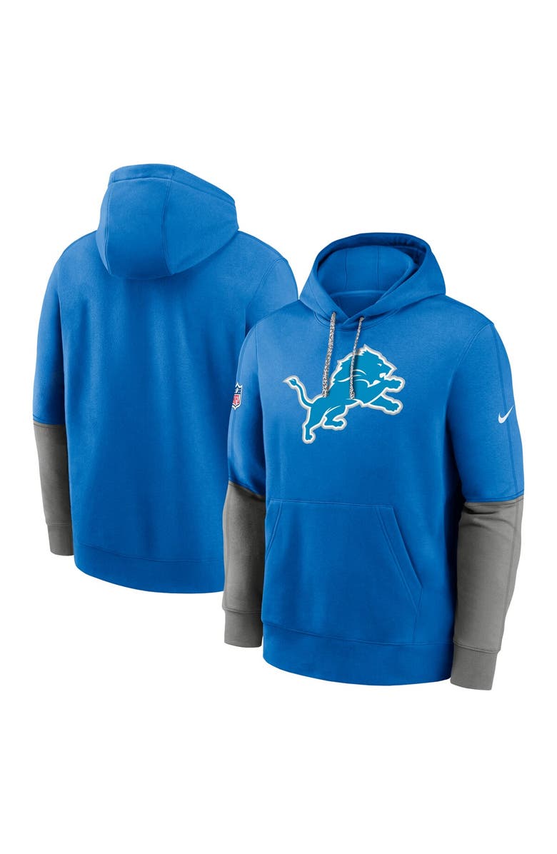 Nike Men's Nike Blue Detroit Lions 2024 Sideline Club Pullover Hoodie, Main, color, Blue