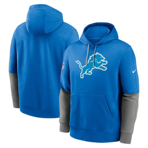Men's Nike Blue Detroit Lions 2024 Sideline Club Pullover Hoodie