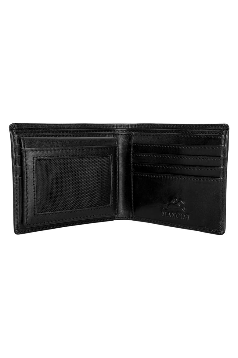 RFID Secure Leather Left Wing Wallet, Alternate, color, BLACK