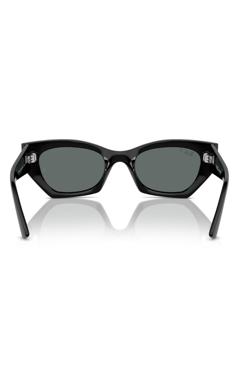 Ray-Ban Zena 52mm Polarized Irregular Sunglasses, Alternate, color, Black