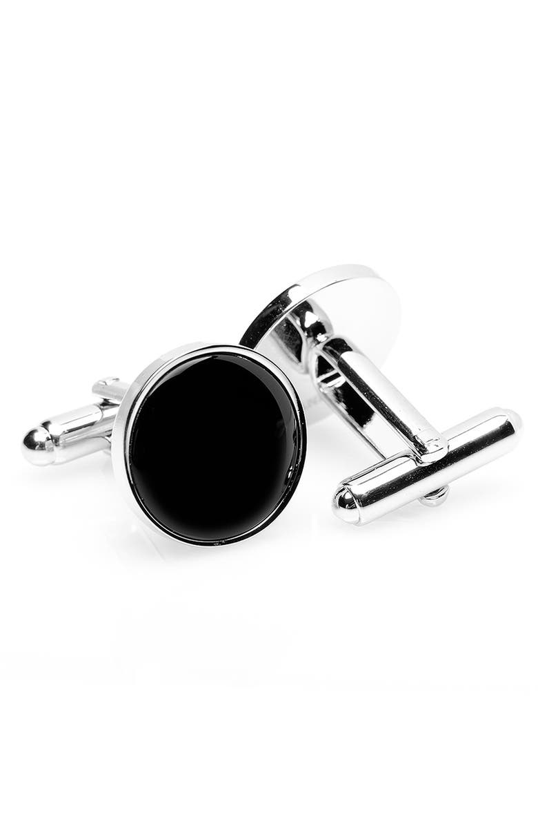 Cufflinks, Inc. Round Onyx Cuff Links, Alternate, color, 