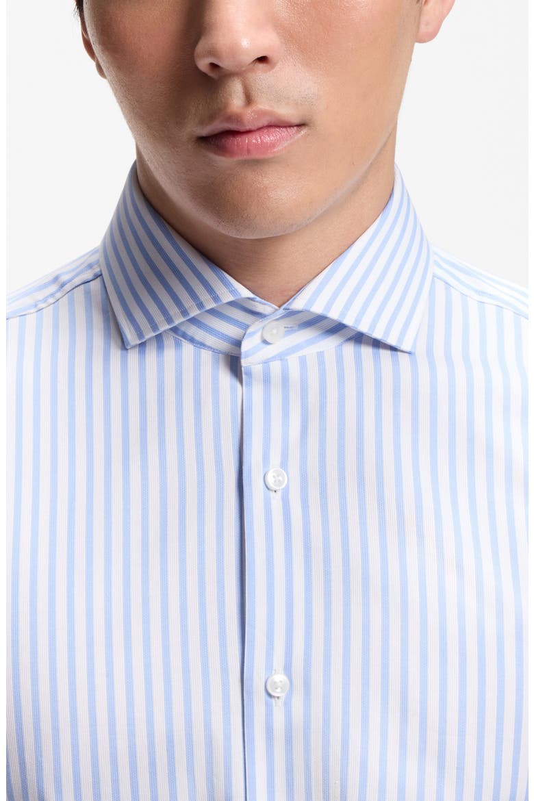 Hank Slim Fit Stripe Stretch Cotton Dress Shirt, Alternate, color, LIGHT/ PASTEL BLUE