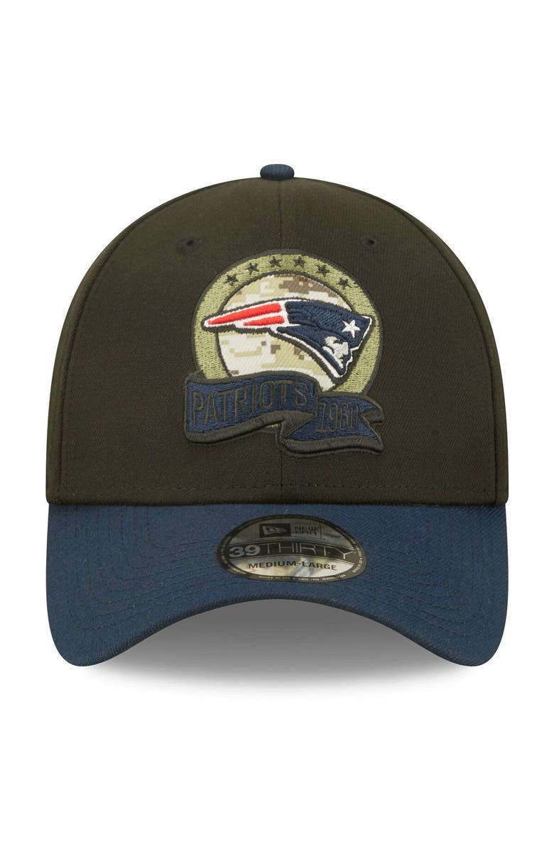 New Era Men's New Era Black/Navy New England Patriots 2022 Salute To Service 39THIRTY Flex Hat, Alternate, color, 