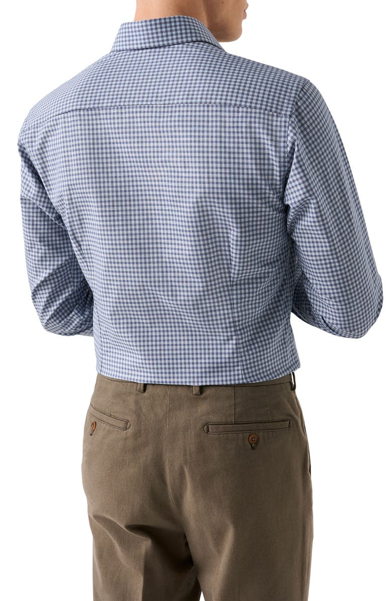 Eton Slim Fit Gingam Check Cotton & Linen Dress Shirt, Alternate, color,