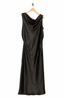 Renee C One-Shoulder Satin Maxi Dress