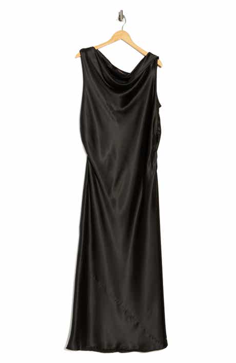 Renee C One-Shoulder Satin Maxi Dress