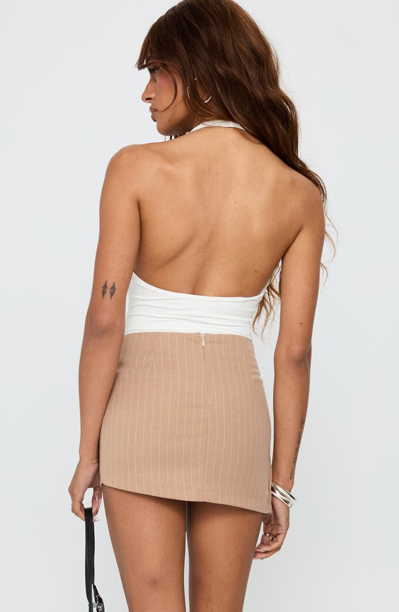 Princess Polly Emmalyne Plunge Neck Halter Bodysuit, Alternate, color, White