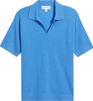 Nordstrom Cashmere Johnny Collar Short Sleeve Sweater