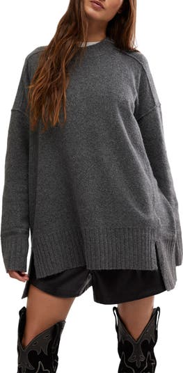 Free People On The Edge Pullover sale In Heather Grey