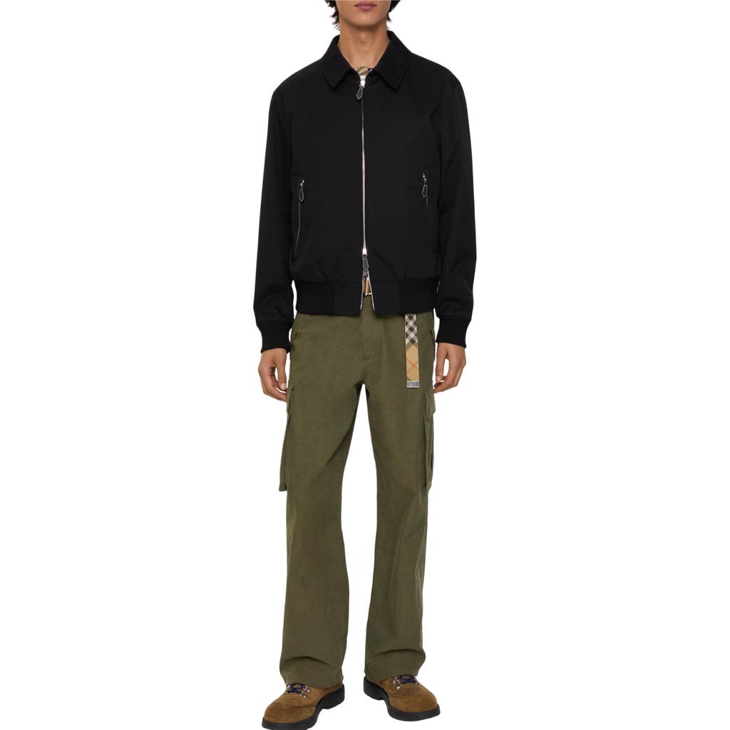 Burberry Cotton Gabardine Chester Harrington Jacket In Black