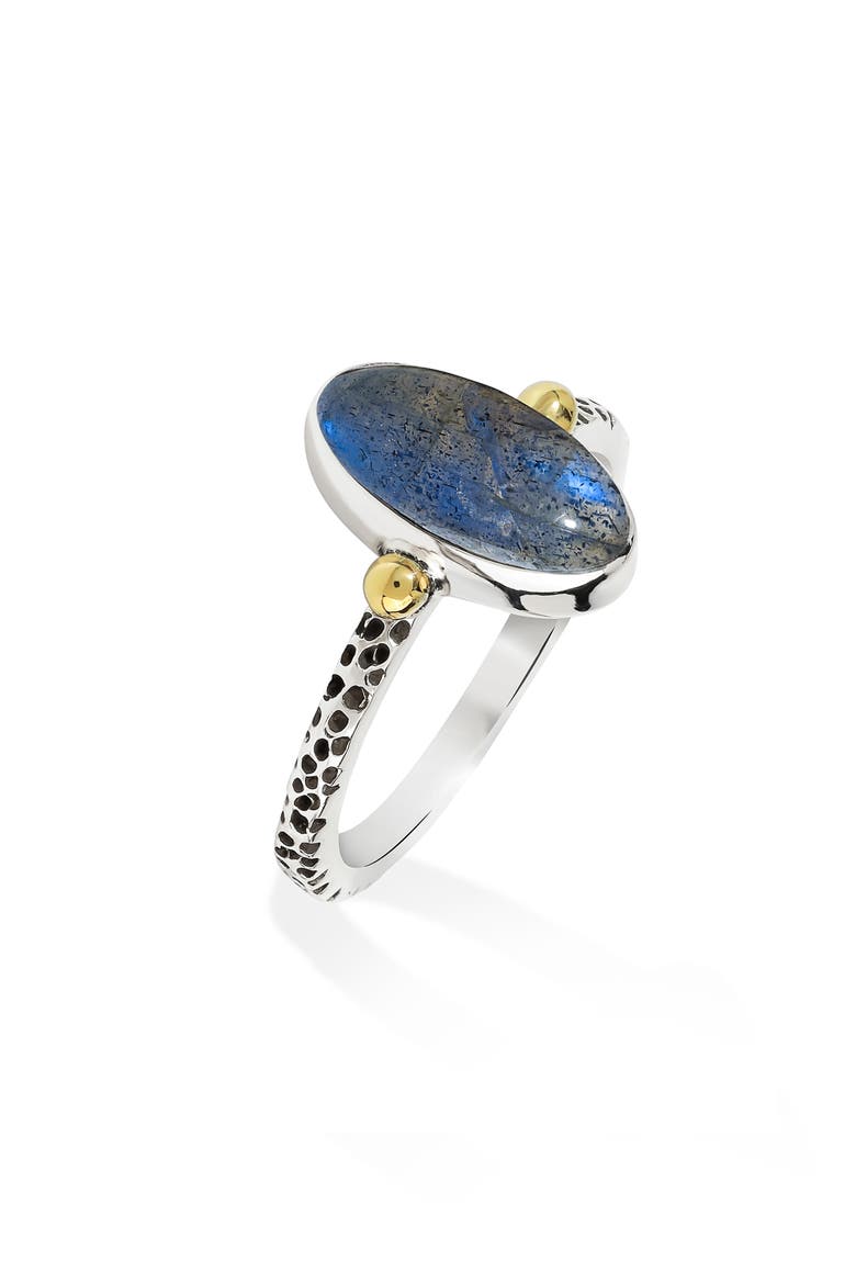 Sterling Silver Oval Ring, Alternate, color, BLUE