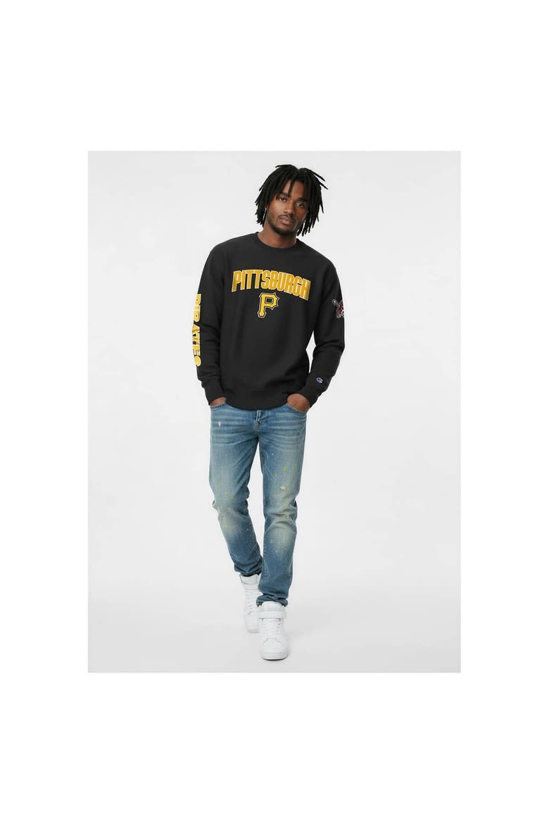 Men's Champion  Black Pittsburgh Pirates Reverse Weave Chenille Sweatshirt, Main, color, Black
