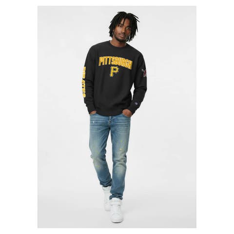 Men's Champion  Black Pittsburgh Pirates Reverse Weave Chenille Sweatshirt