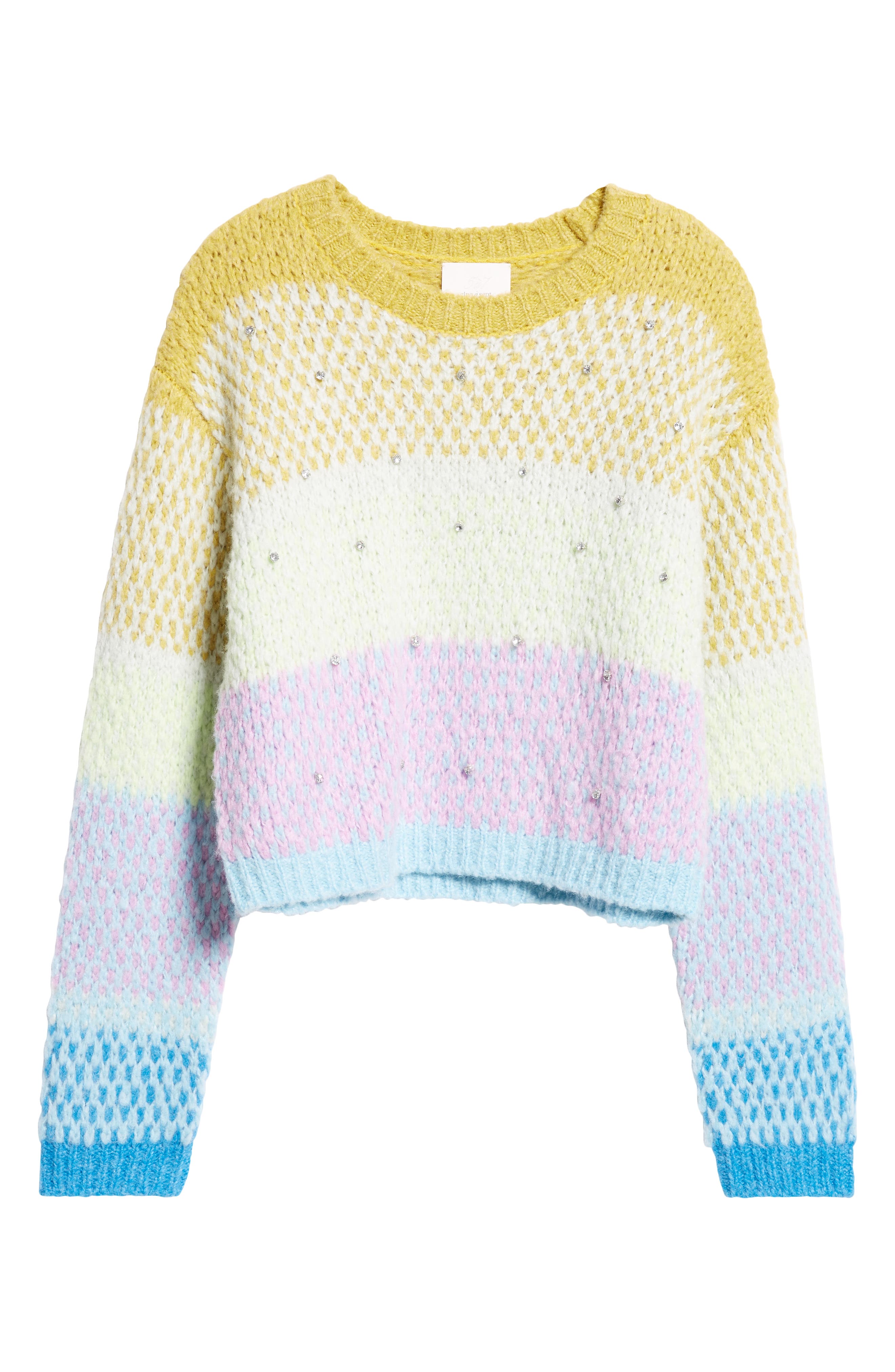 Caspar Ombré Stripe Crewneck Sweater