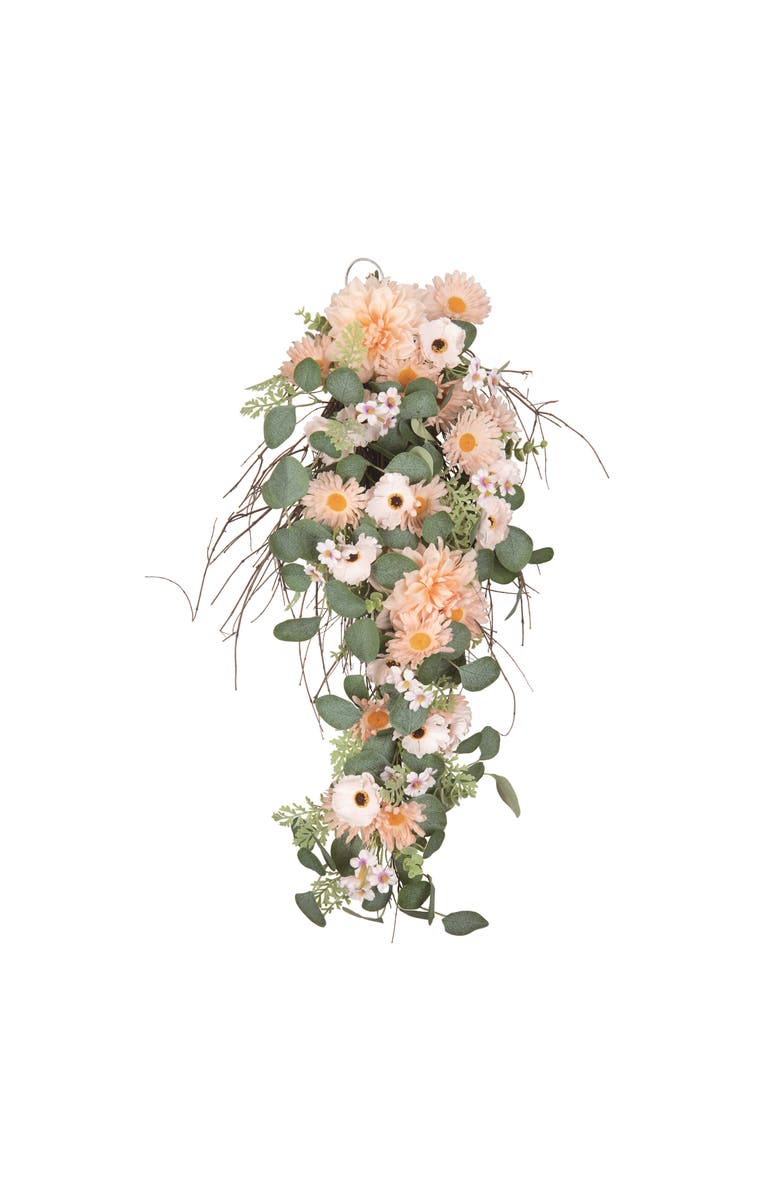 Transpac 31 Inch Multicolor Spring Eucalyptus Daisy Drop Artificial Swag for Home Decor, Main, color, Multicolored