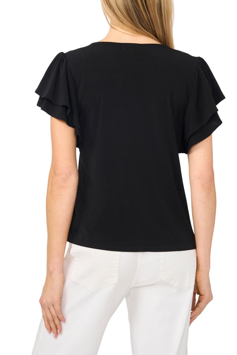Flutter Sleeve Top, Alternate, color, RICH BLACK