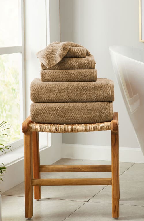Woven & Weft Cotton 4-pack Textured Bath Towel Set In Mocha