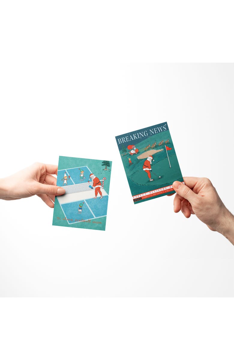 Ramus & Co Preppy Santa, Pickleball Santa, Breaking News Golf Winter/Holiday/Christmas Greeting Card Pack Sets, Alternate, color, Multi-Pack
