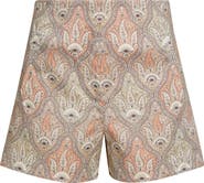 Veronica Beard Jazmin Paisley Linen Blend Shorts