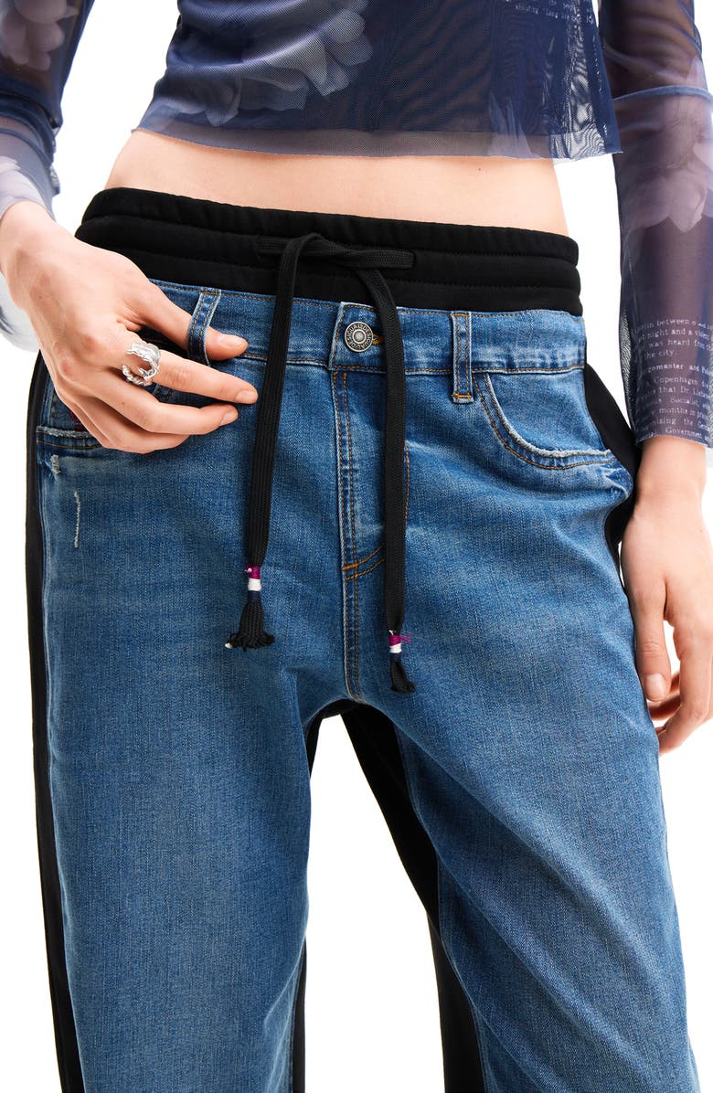 Desigual Contrast Jogger Jeans, Alternate, color, 