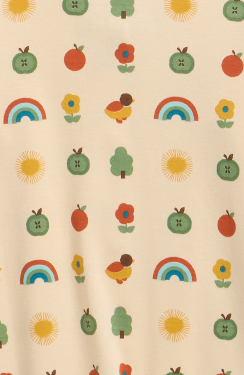 Little Green Radicals Rainbows Organic Cotton Footie, Alternate, color, Yellow Multi
