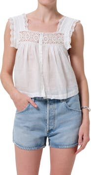 Citizens of Humanity Mia Lace Inset Babydoll Top