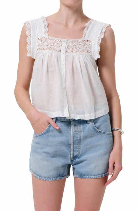 Mia Lace Inset Babydoll Top