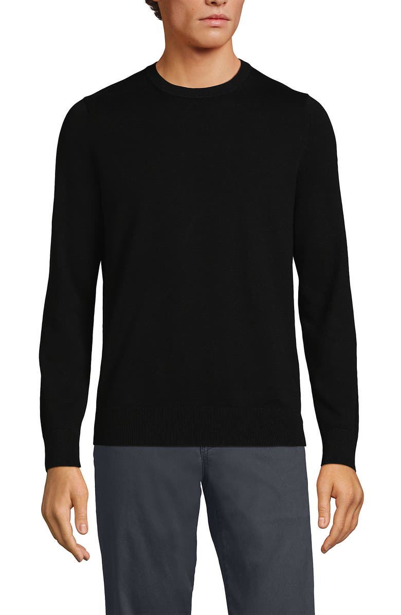 Lands
 End Fine Gauge Cotton Crew Neck Sweater, Main, color, 