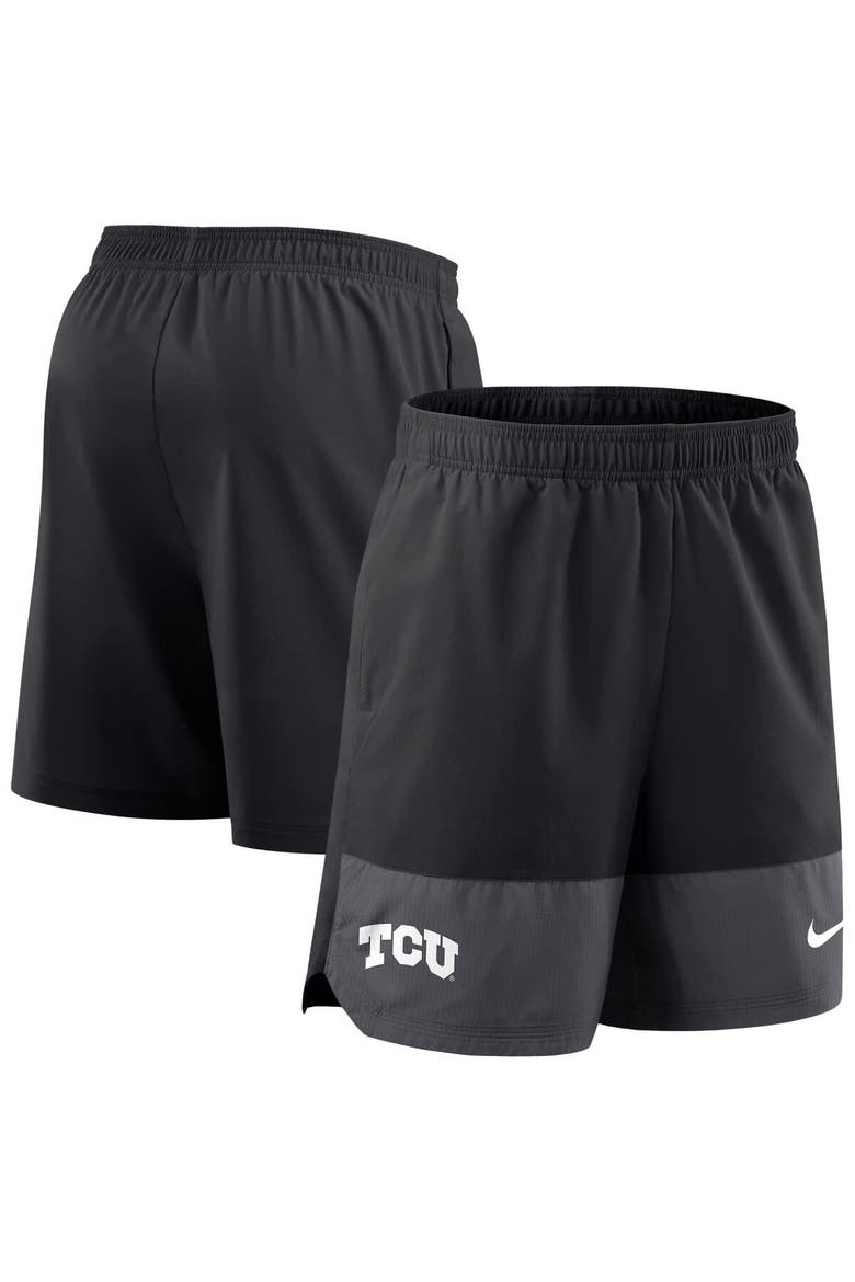 Men's Nike Black TCU Horned Frogs 2025 Sideline Performance Shorts, Alternate, color, Black