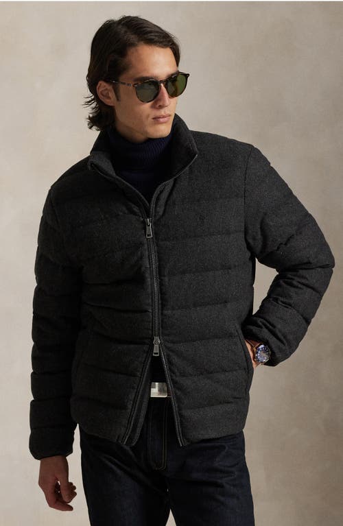 Polo Ralph Lauren The Colden Herringbone Down Jacket In Black
