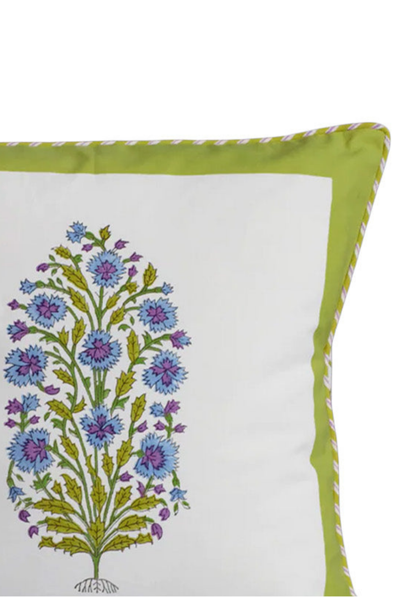 Inner Child Green Botanical Study Blockprint Pillow - Cover Only, Alternate, color, Green