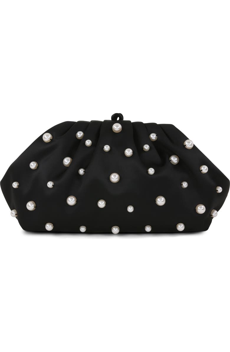 Jewel Badgley Mischka Margot Beaded Pouch Clutch, Main, color, Black