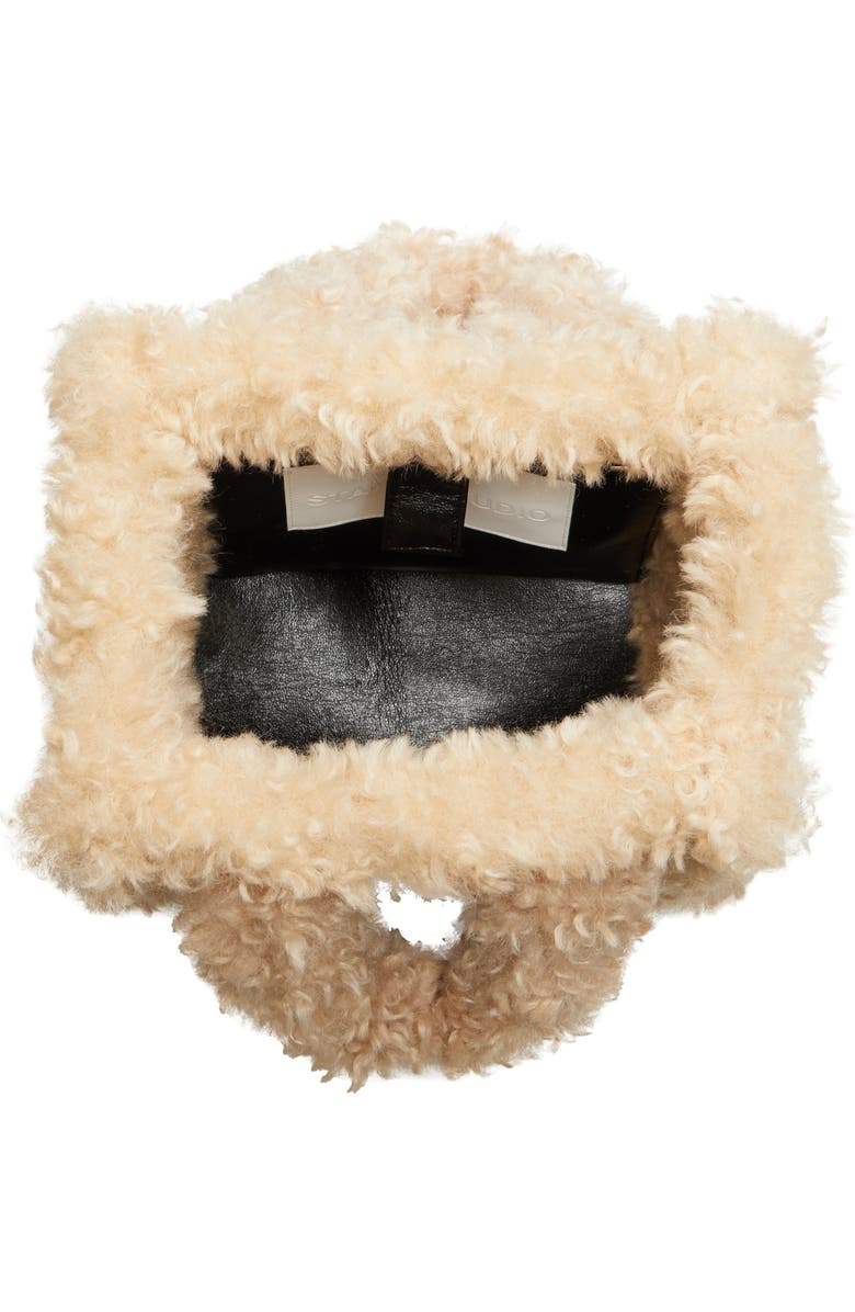 Stand Studio Liz II Faux Leather Top Handle Bag with Faux Shearling Trim, Alternate, color,