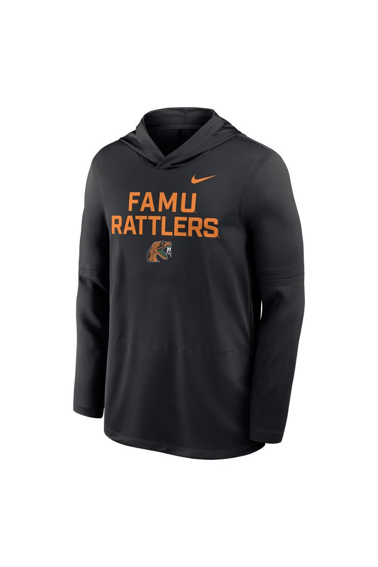 Men's Nike  Black Florida A&M Rattlers Sideline Dri-FIT Lightweight Hooded Top, Alternate, color, Black