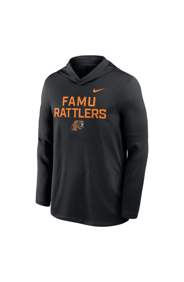 Nike Men's Nike  Black Florida A&M Rattlers Sideline Dri-FIT Lightweight Hooded Top, Alternate, color, Black