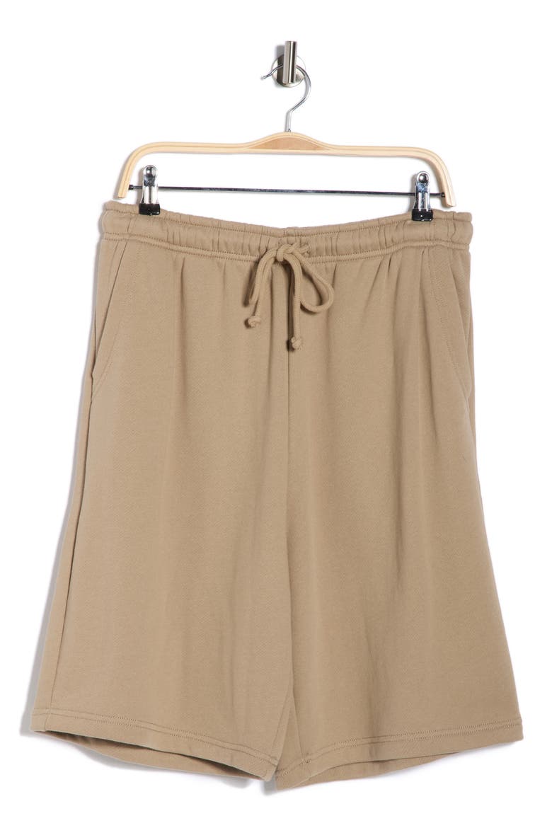 Drawstring Waist Cotton Blend Shorts, Alternate, color, TAN TEAK