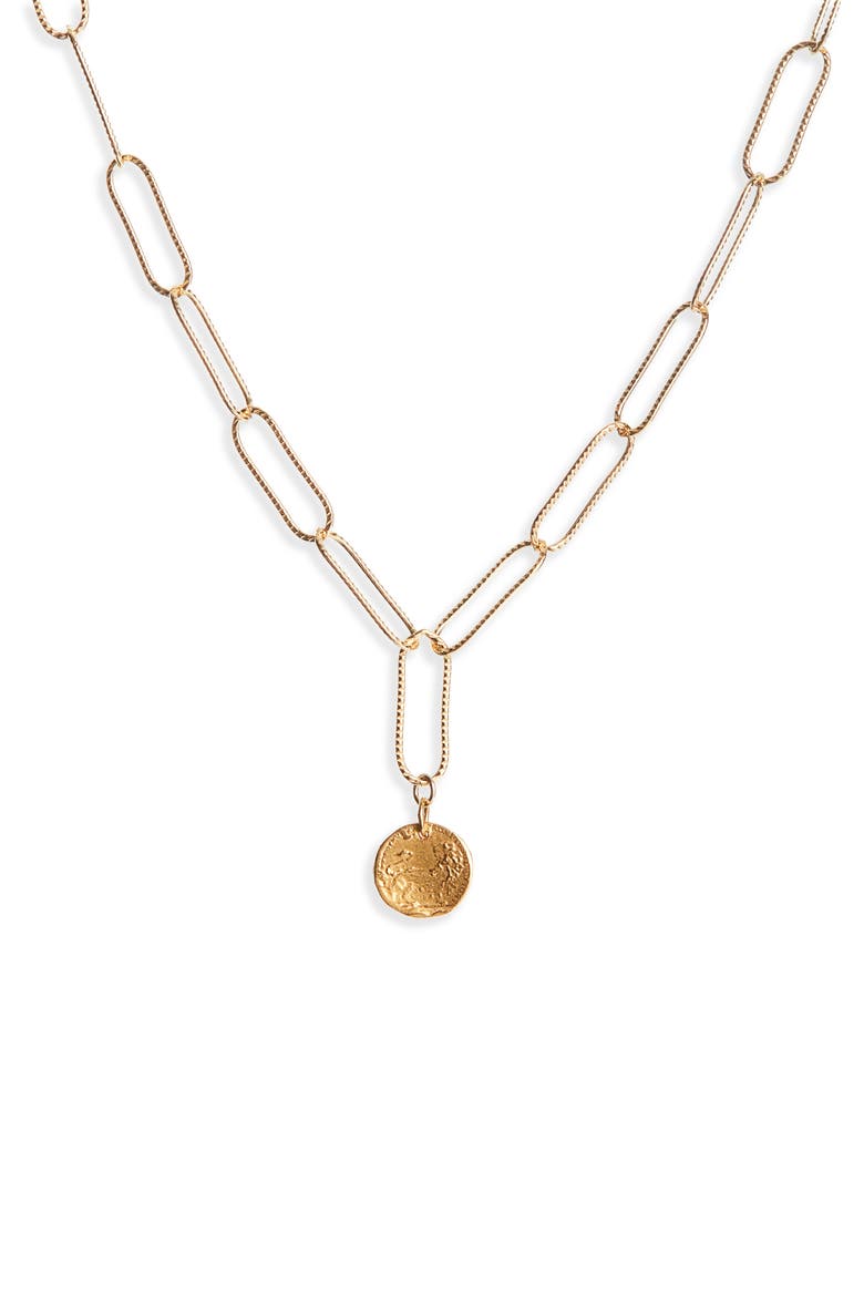 Baby Lion in the Night Necklace, Main, color, GOLD
