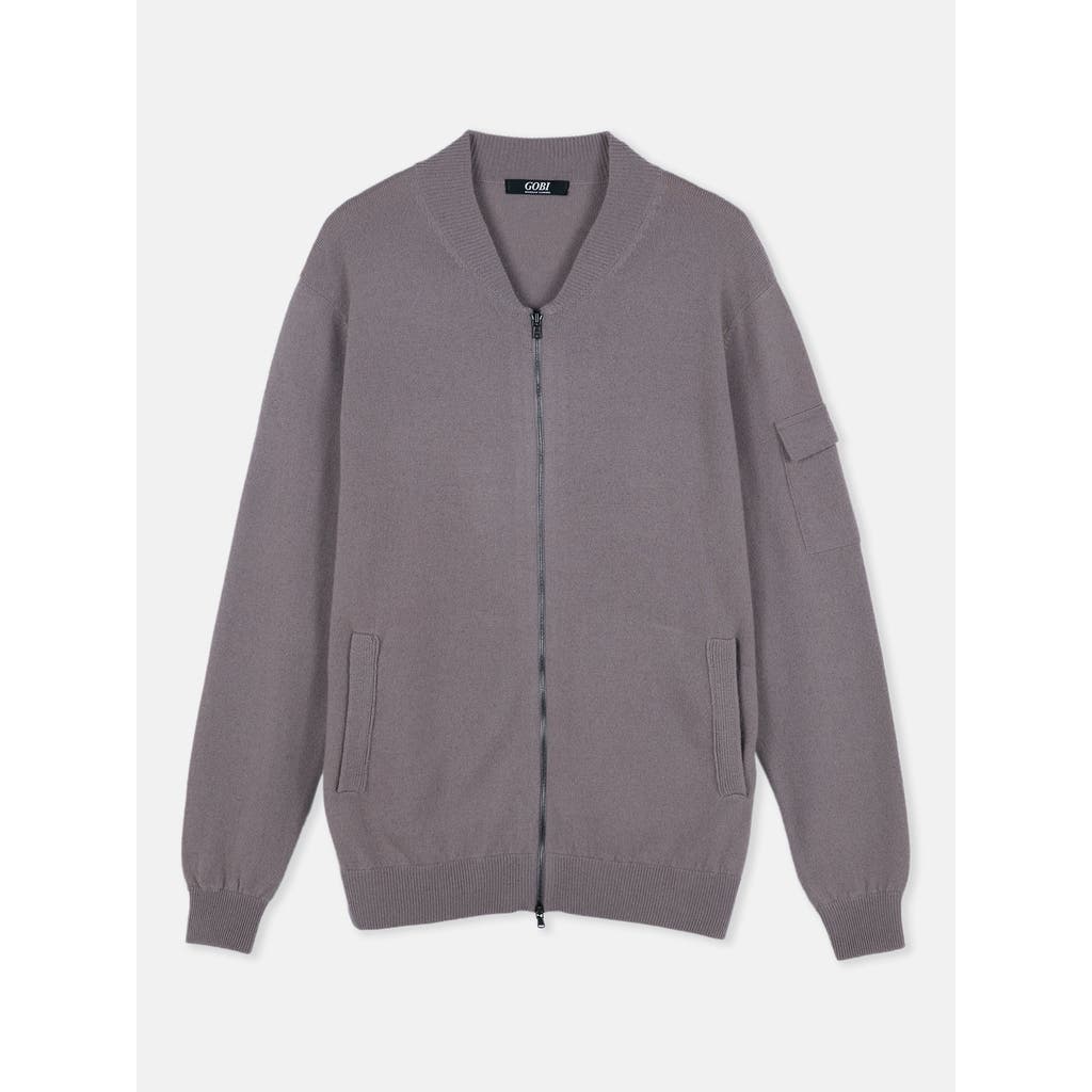 Gobi Mongolian Cashmere Cashmere Bomber In Stucco