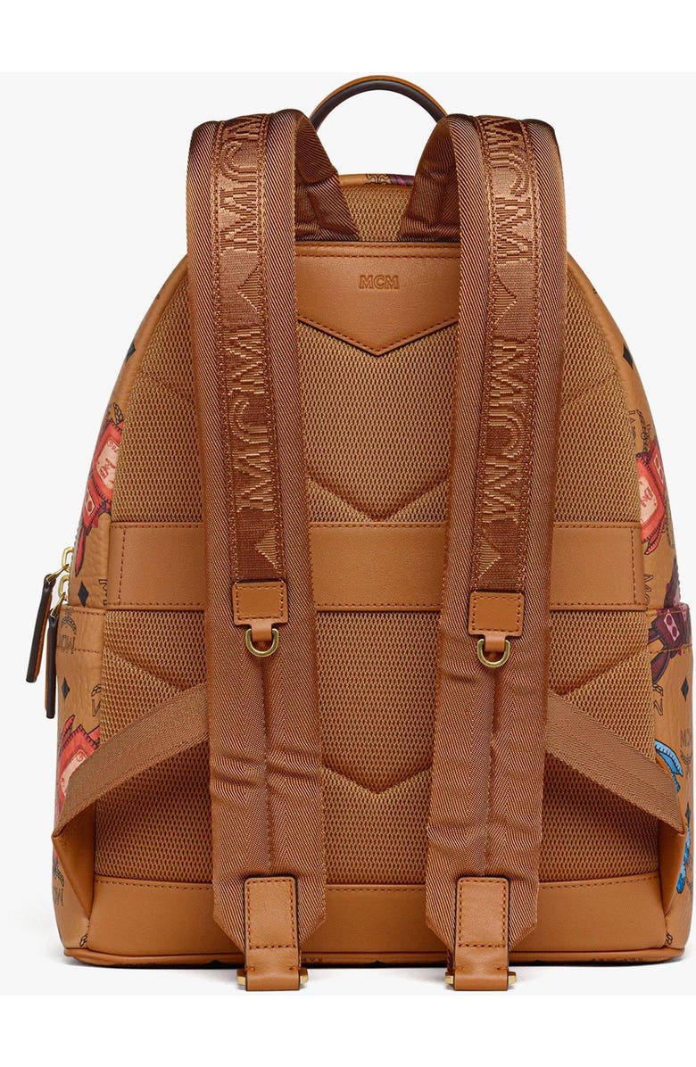 MCM Medium Stark Backpack in Rabot Visetos, Alternate, color, Cognac
