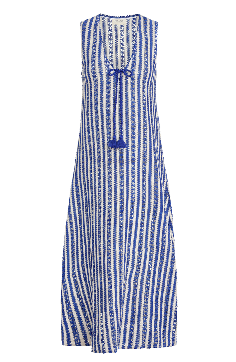 SITANO Sorrento Crochet Cover-up, Alternate, color, Azule Blue & White Stripes